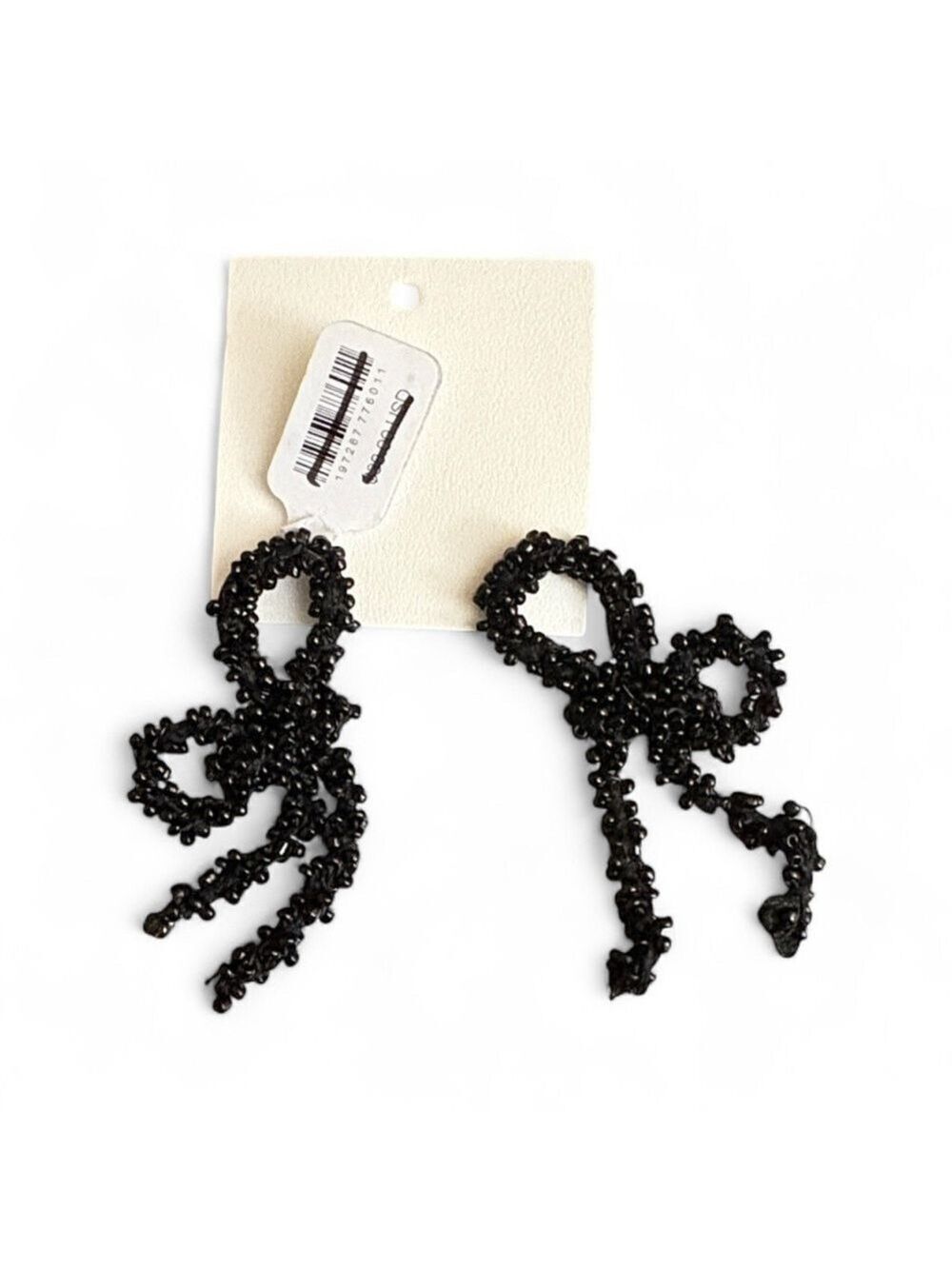 NWT Free People Black Brandy Bow Dangles Earrings